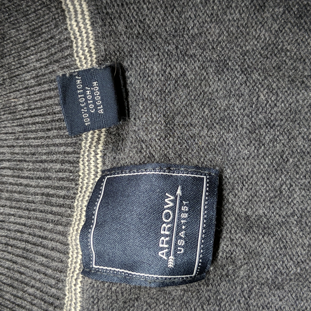 Arrow Men's 1/4 Zip Grey Sweater Sz XXL - Picture 4 of 4